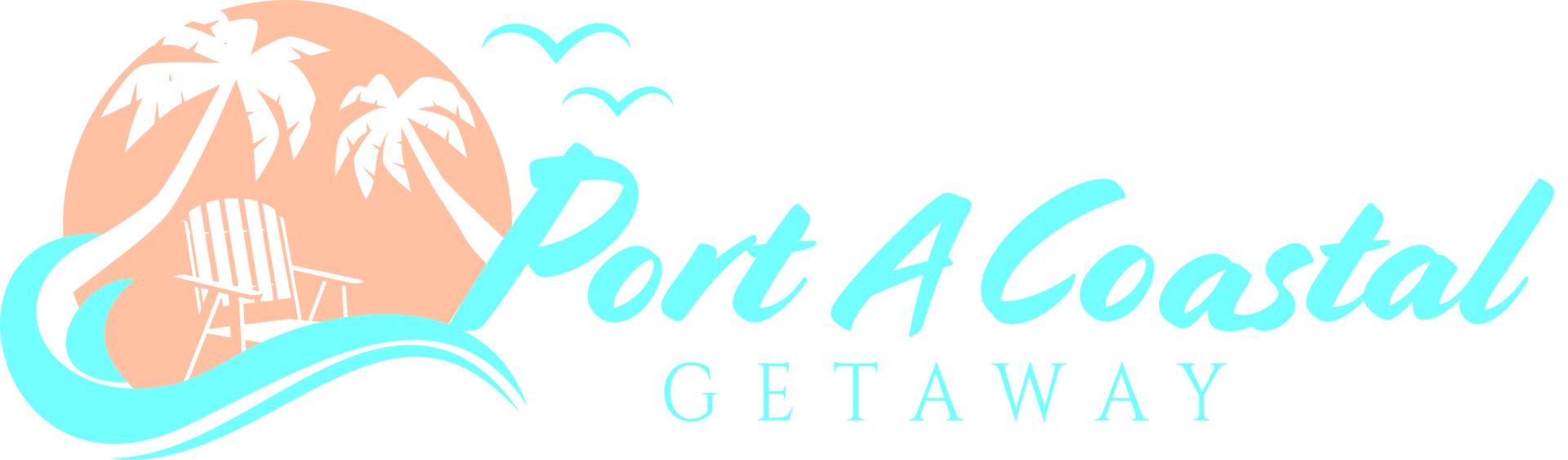 A green background with the words port au prince getaways written in blue.