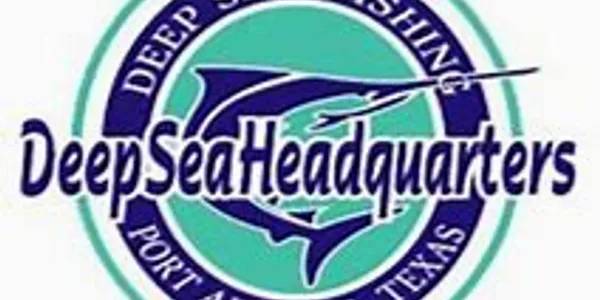 A blue and white logo of sea headqua